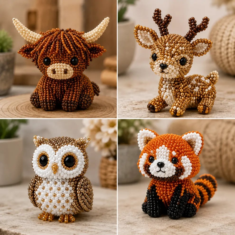 🏆✨ 15 Minutes Away From Your Phone.🧵✨Petite 3D Beaded Animal Craft Kit