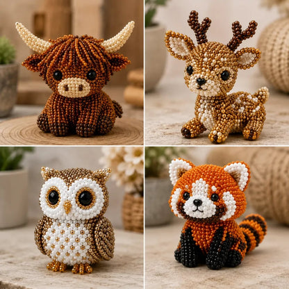 🏆✨ 15 Minutes Away From Your Phone.🧵✨Petite 3D Beaded Animal Craft Kit