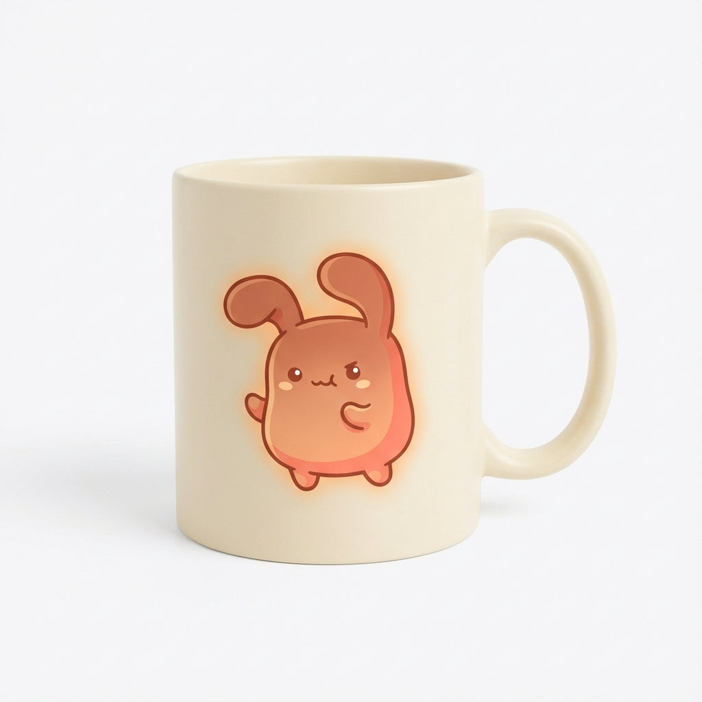 Cute Bunny Ceramic Mug - Kawaii Pastel Coffee Mug with Adorable Rabbit Design