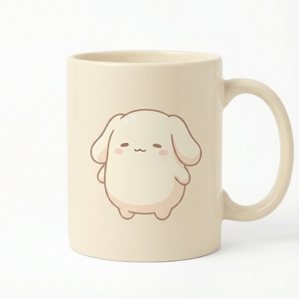 Cute Bunny Ceramic Mug - Kawaii Pastel Coffee Mug with Adorable Rabbit Design