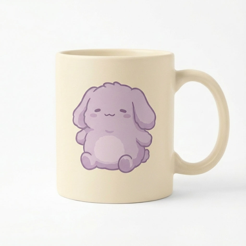 Cute Bunny Ceramic Mug - Kawaii Pastel Coffee Mug with Adorable Rabbit Design