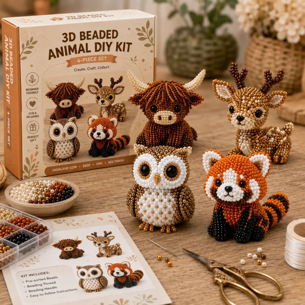 🏆✨ 15 Minutes Away From Your Phone.🧵✨Petite 3D Beaded Animal Craft Kit